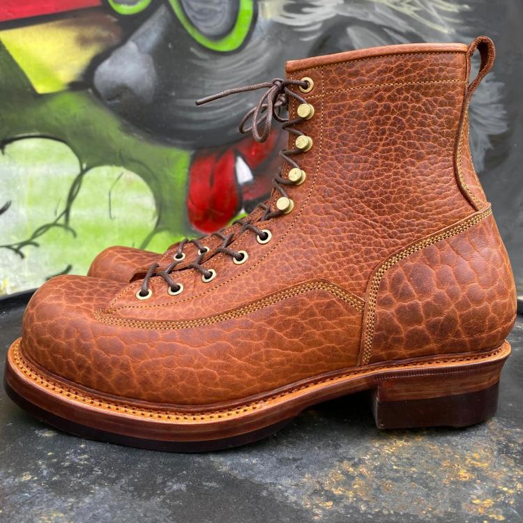 Prof. Barnets Bulky Lace to Toe Boots ( Law Tanning Shrunken Bison Peanut )